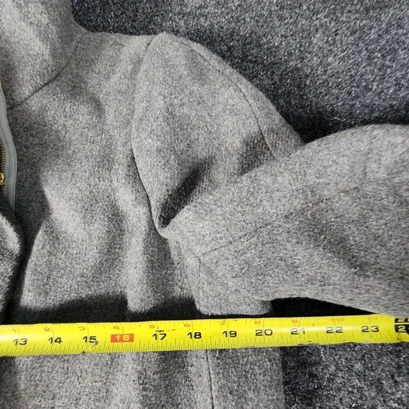 J. Crew Gray Wool Blend Stand-Collar Pea Coat - Picture 8 of 9
